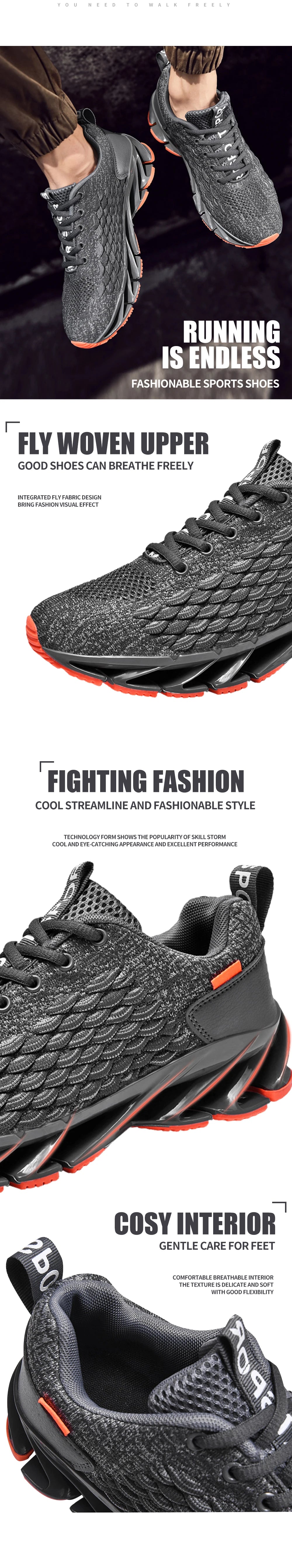 Xiaomi Youpin Sneakers Men Outdoor Run Non Slip Casual Shoes Comfortable Fly Woven Mesh Hard Wearing Footwear Large Size 39-47