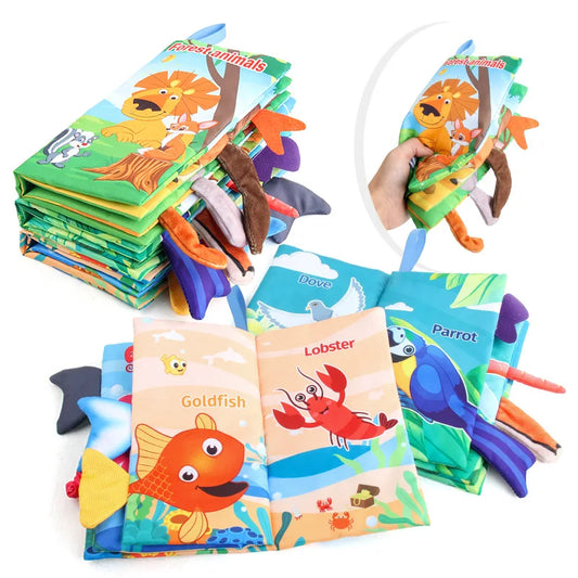 0-36M Baby Early Learning Toy Tail Cloth Book Puzzle Parent-child Interactive Sound Paper Infants Activity Toys for Babies