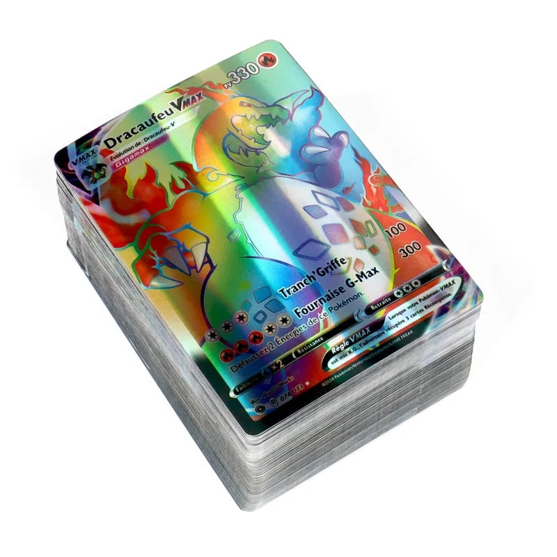 60-100Pcs French Pokemon cards MEGA Vmax Shiny trading Card Birthday gift for children