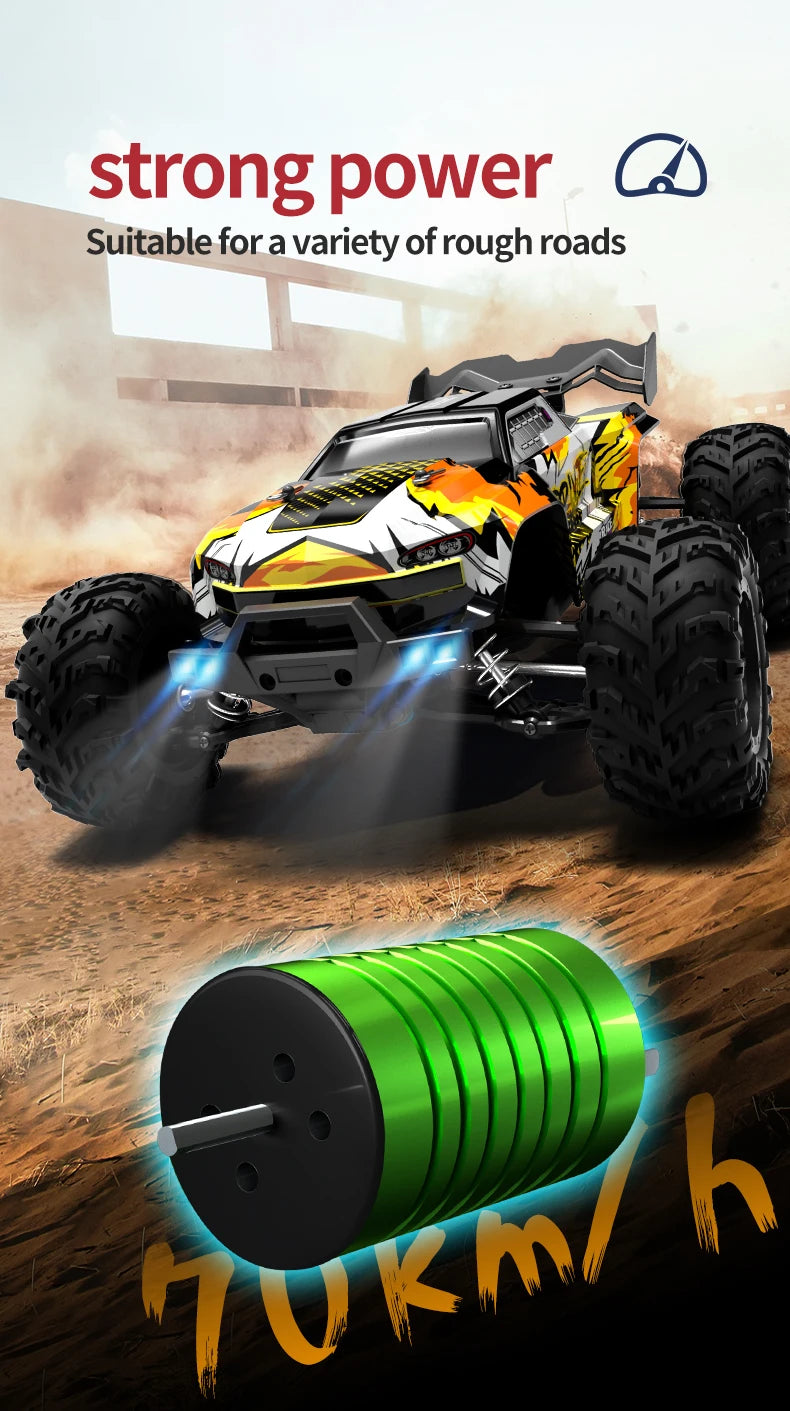 1:16 75KM/H or 50KM/H 4WD RC Car with LED Remote Control Cars High Speed Drift Monster Truck for Kids Vs Wltoys 144001 Toys