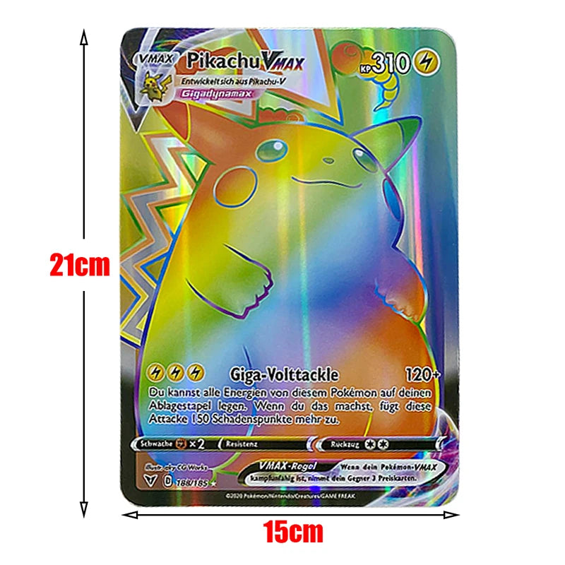 5-30 Pcs/set Pokemon Cards Jumbo Card Italian English Vmax GX Color Energy Card Pikachu Rare Collection Battle Trainer Boys Gift