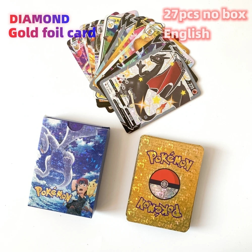 Pokemon 3D Shining Cat Eye Elf Card English Vmax Gx  Pikachu Trading Game Collection Battle Anniversary Card Christmas Present