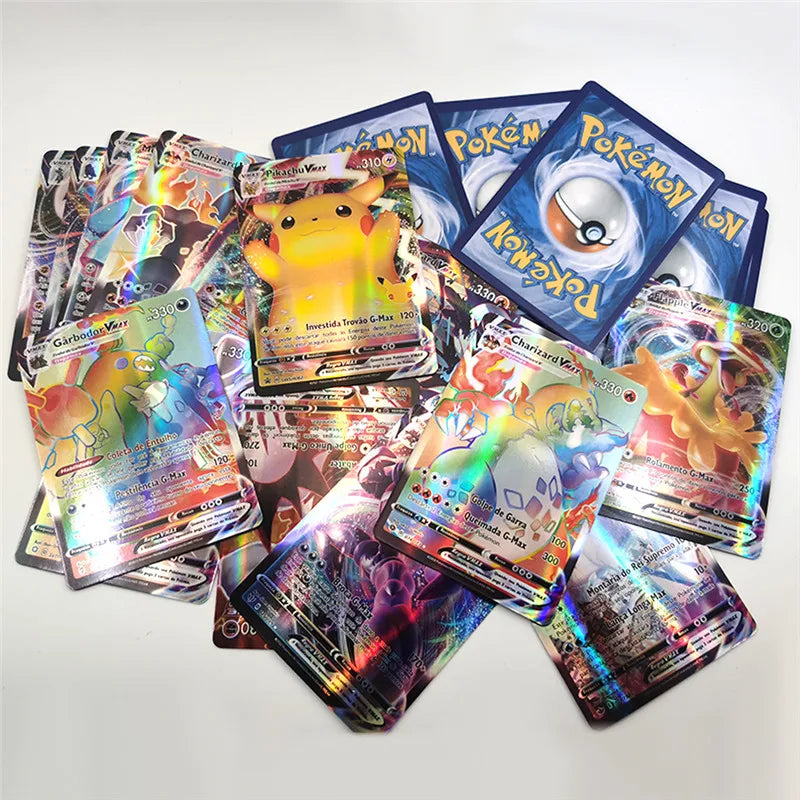 Pokemon Cards Portuguese 40-100pcs GX V Vmax Charizard  Pokemon Pikachu Carte Game Battle Carte Trading Shining Cards