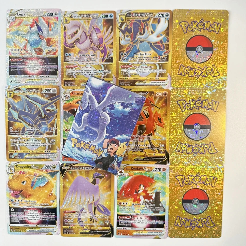 Pokemon 3D Shining Cat Eye Elf Card English Vmax Gx  Pikachu Trading Game Collection Battle Anniversary Card Christmas Present