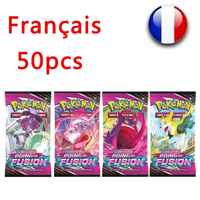 50-200Pcs Pokemon Cards Game Collection Battle Carte Trading Cards Fusion Strike French Version V MAX TRAINER Kids Toy