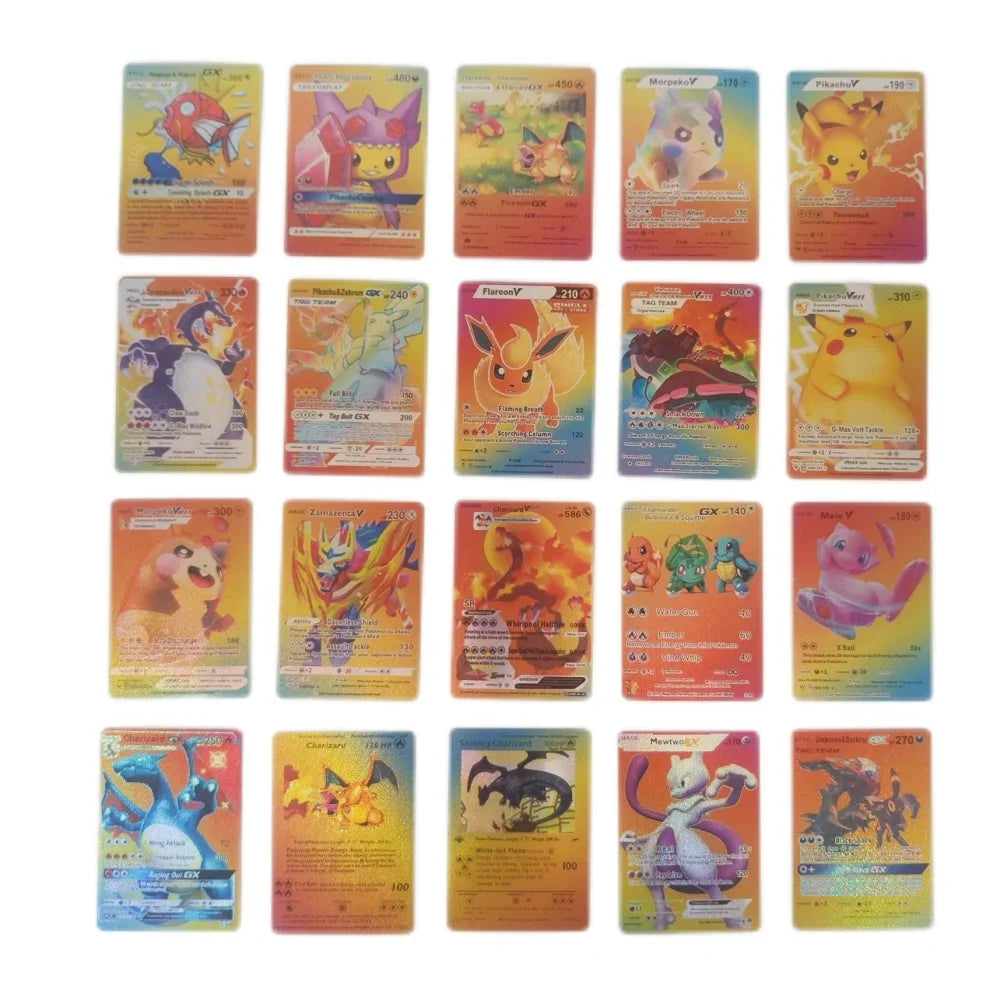 Pokemon Charizard Pikachu German Rose Gold French Colorful Italian Sliver Black Carte Rainbow Collection Card Spanish Letters