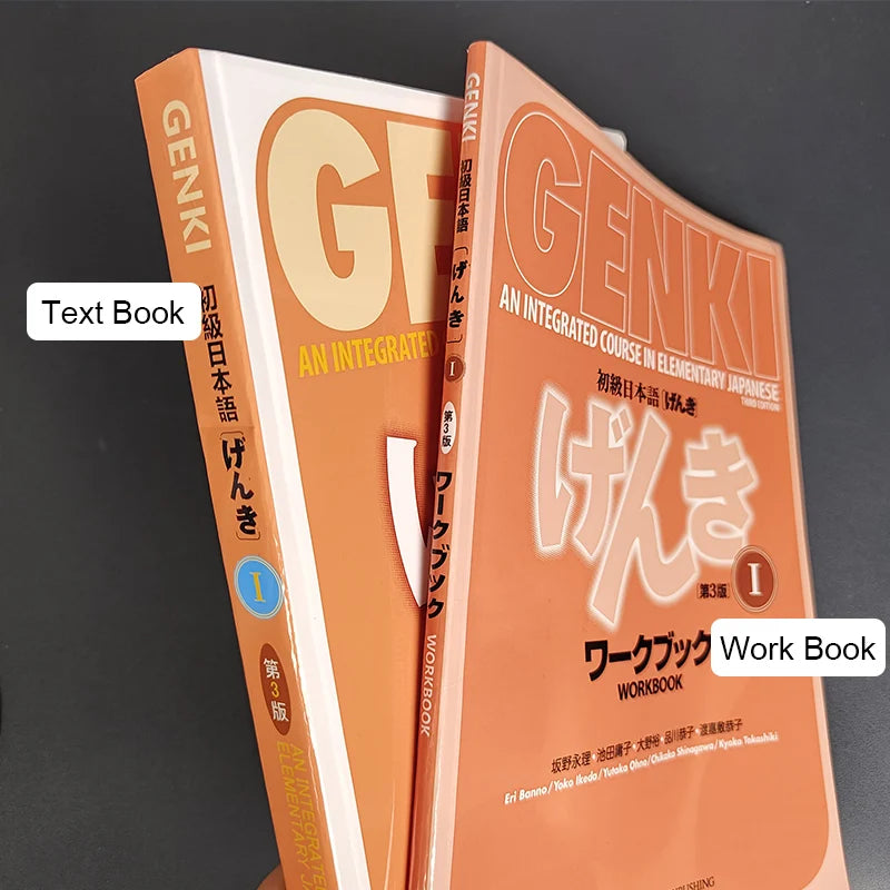 Original Genki The 3 Edition Textbook workbook answer An Integrated Course In Elementary Japanese with english Learning 1/2 Book