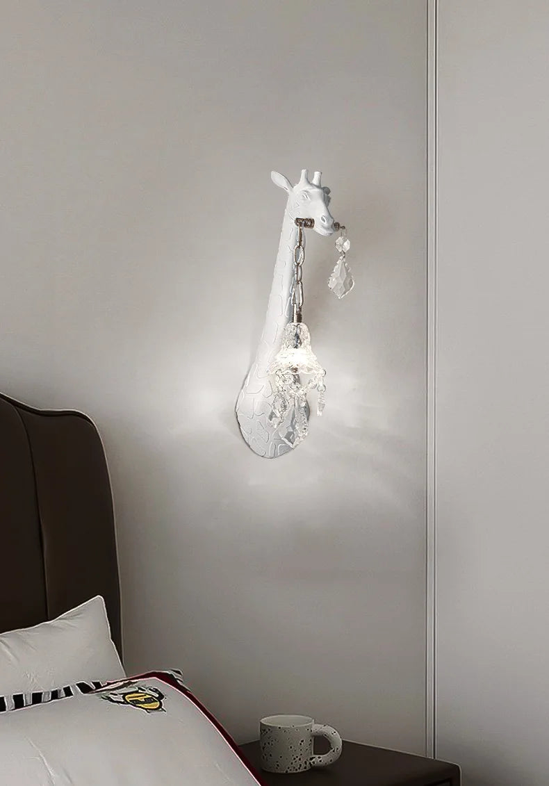 Giraffe Wall Lamp Animal Resin Modeling Wall Sconce Led Lamp Bedroom Bedside Living Room Decoration Lights