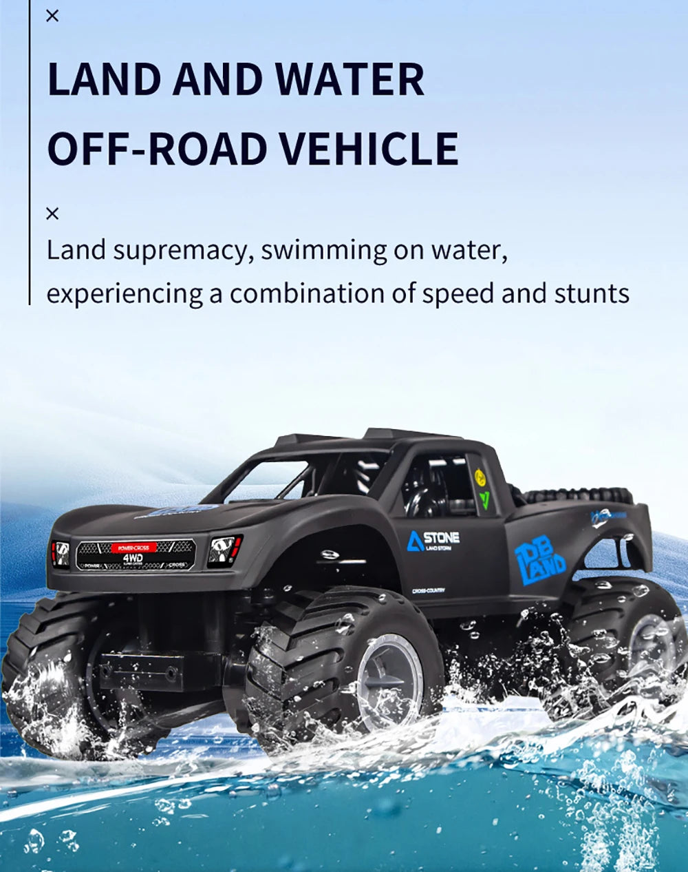 Q156 Amphibious 4WD RC Car 2.4G Off Road Remote Control Cars Waterproof Climbing Vehicle Drift Monster Truck for Kids Toys