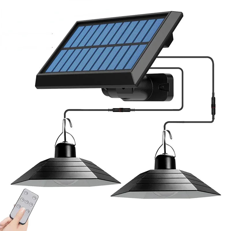 Auto-lighting Solar Pendant Light Led Solar Powered Lamp White/Warm light with Remote Control Chandelier Camping Outdoor Garden