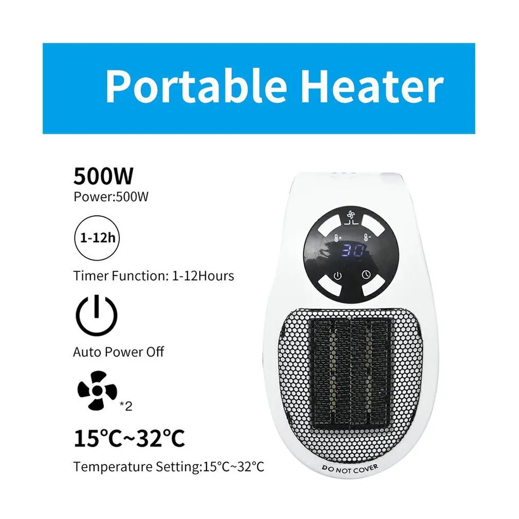 HK-439 220V/110V Electric Heater Portable Heate Wall Room Heating Stove Mini Household Radiator Winter Remote Warmer Machine