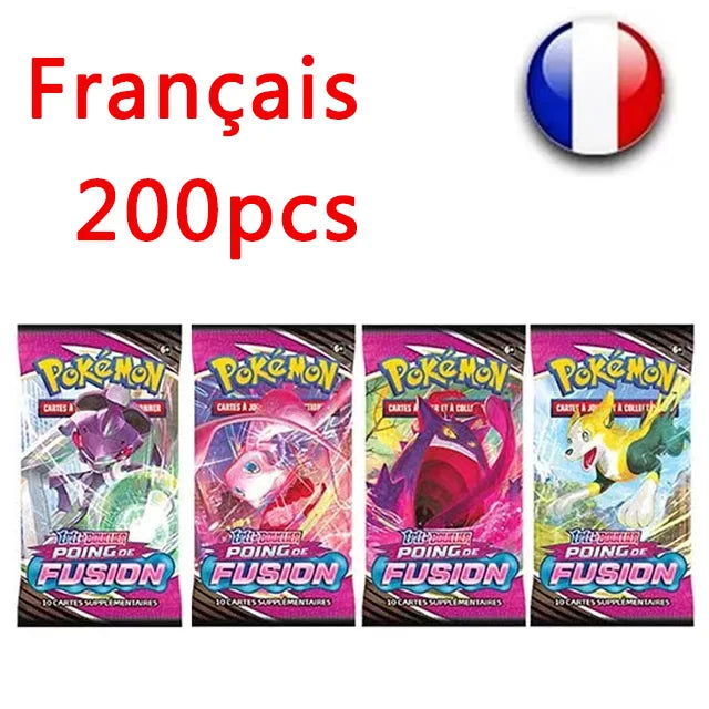 50-200Pcs Pokemon Cards Game Collection Battle Carte Trading Cards Fusion Strike French Version V MAX TRAINER Kids Toy