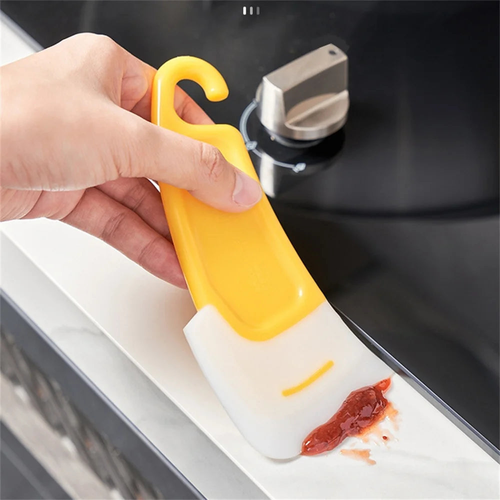 1Pcs Silicone Kitchen Scraper Cleaning Spatula For Food Residue Stains Pot Fry Pan Dish Oil Plate Clean Brush Baking Soft Blade