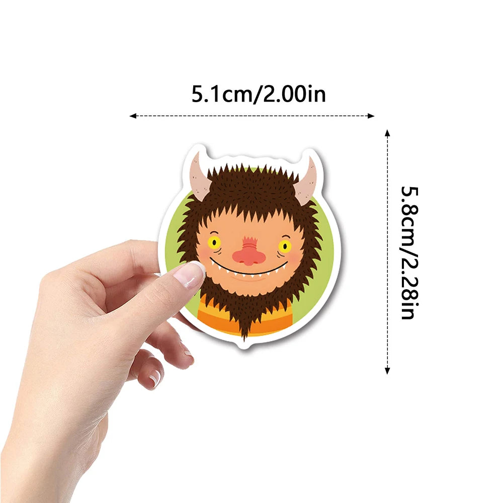 10/30/50pcs Where The Wild Things Are Sticker Cartoon Graffiti Waterproof Decals Kids Toys DIY Fridge Laptop Diary Funny Sticker