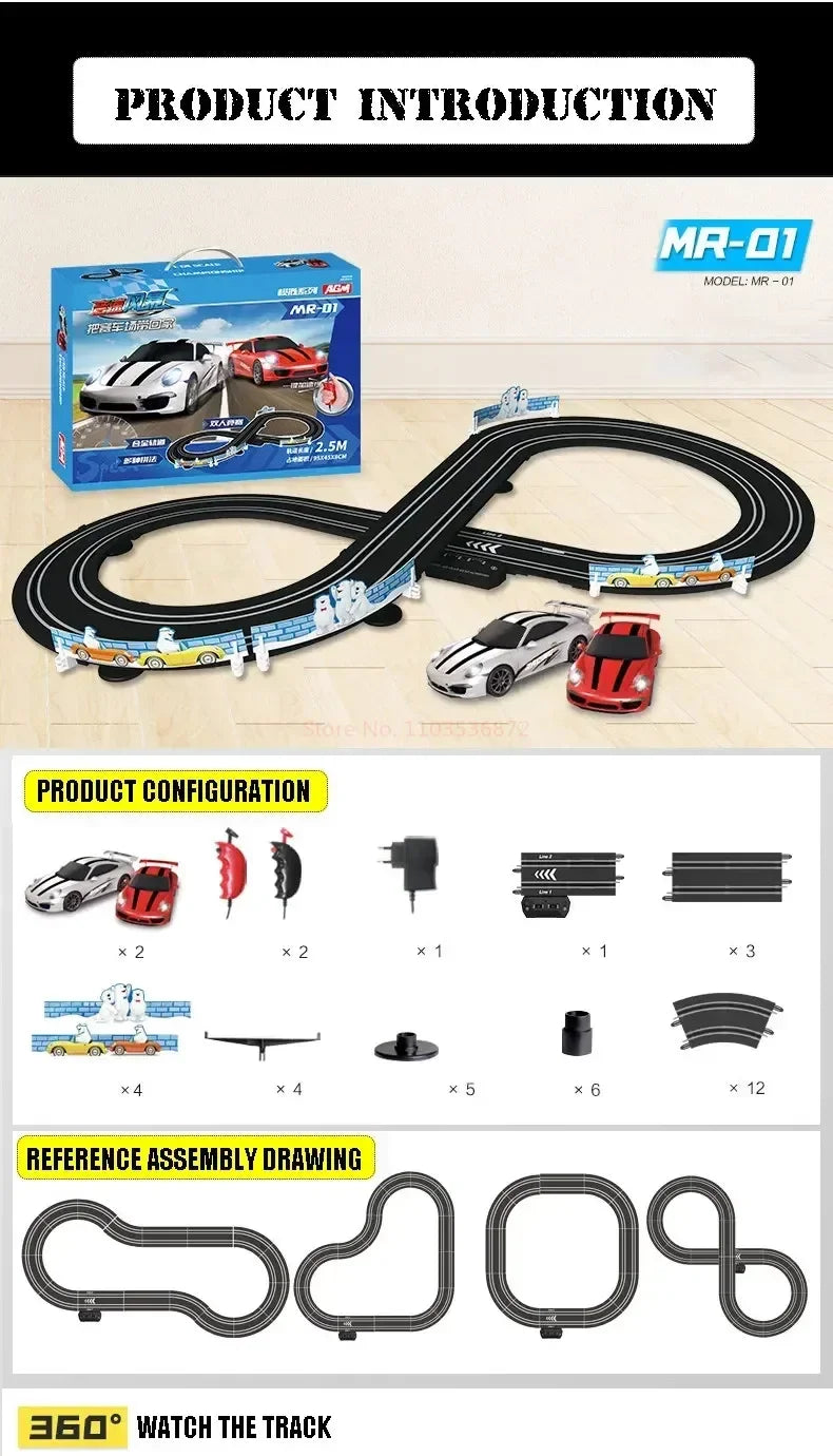 Rc Toy Set Racing Track Electric Double Remote Control Car Interactive Autorama Circuit Voiture Christmas Toy For Boy Children