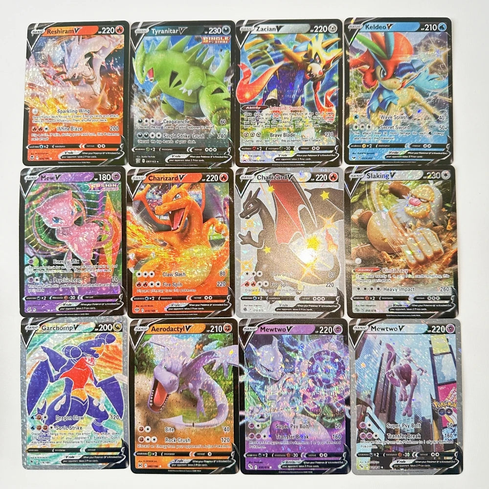 Pokemon 3D Shining Cat Eye Elf Card English Vmax Gx  Pikachu Trading Game Collection Battle Anniversary Card Christmas Present