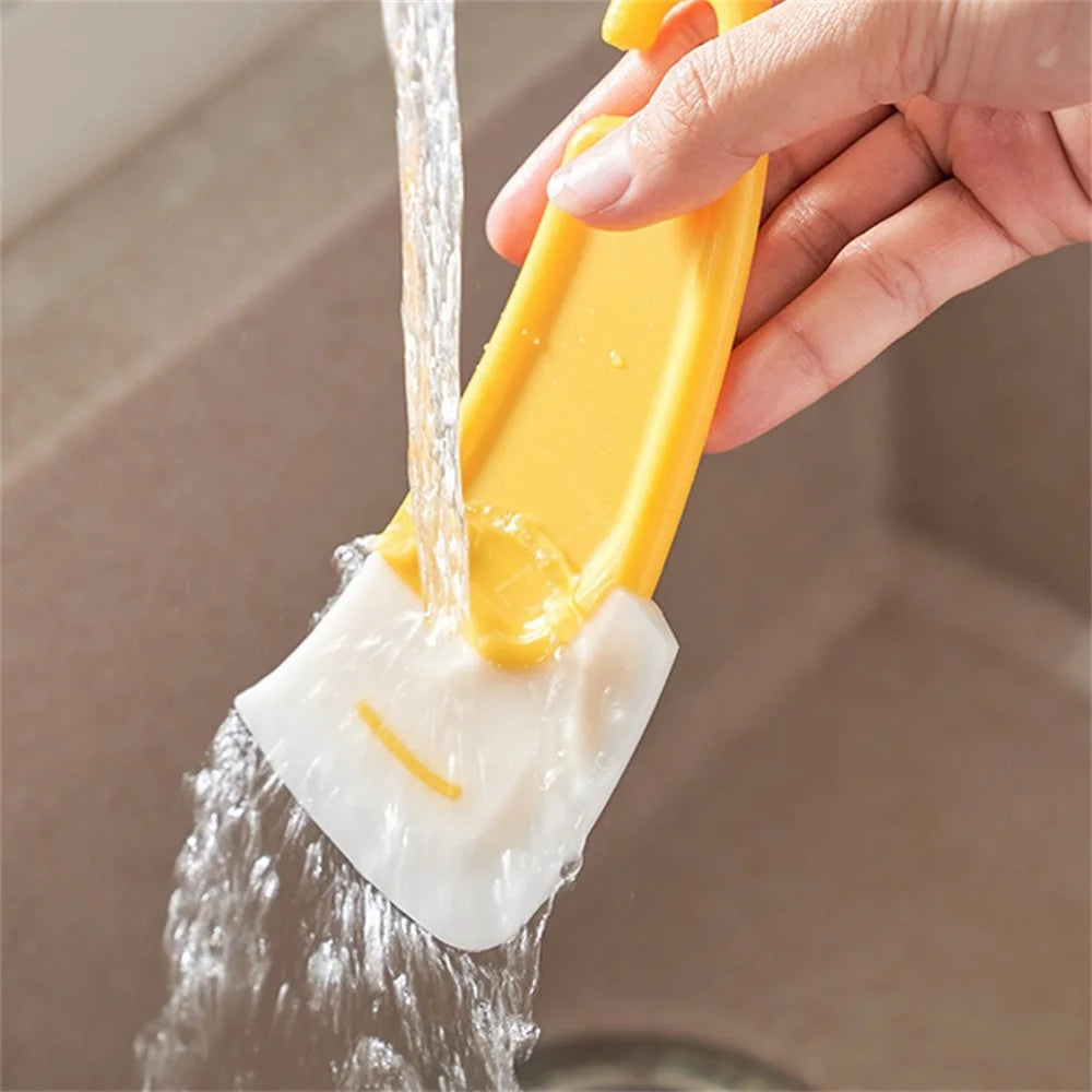 1Pcs Silicone Kitchen Scraper Cleaning Spatula For Food Residue Stains Pot Fry Pan Dish Oil Plate Clean Brush Baking Soft Blade