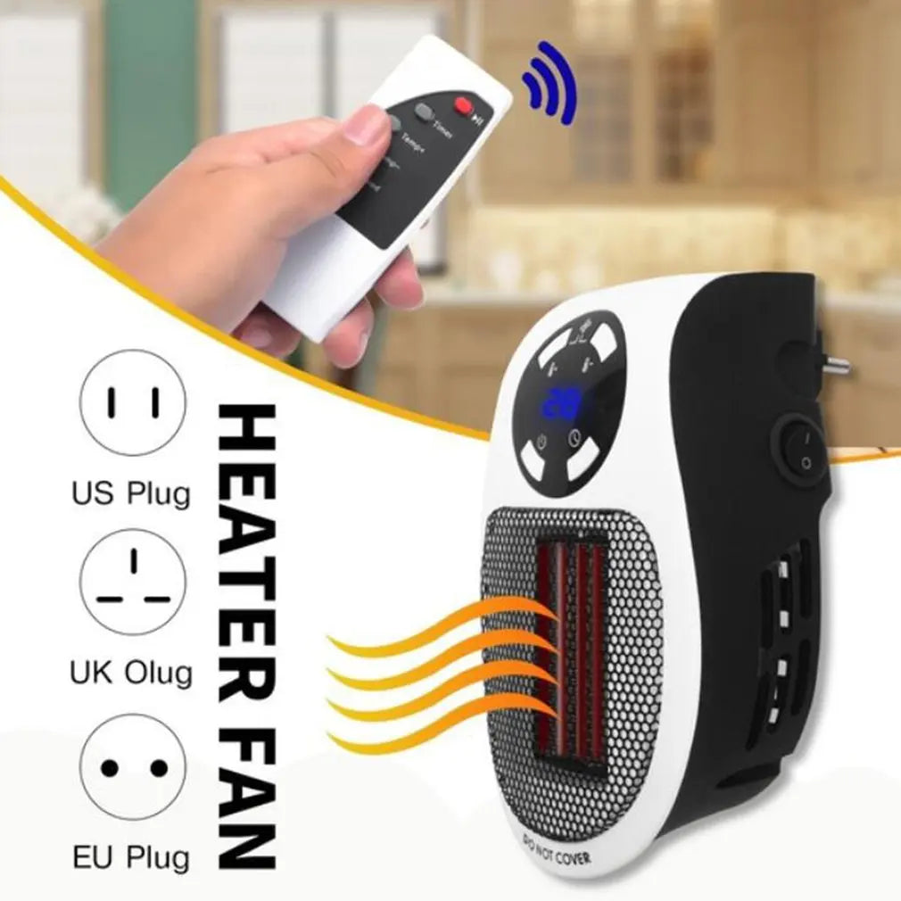 HK-439 220V/110V Electric Heater Portable Heate Wall Room Heating Stove Mini Household Radiator Winter Remote Warmer Machine