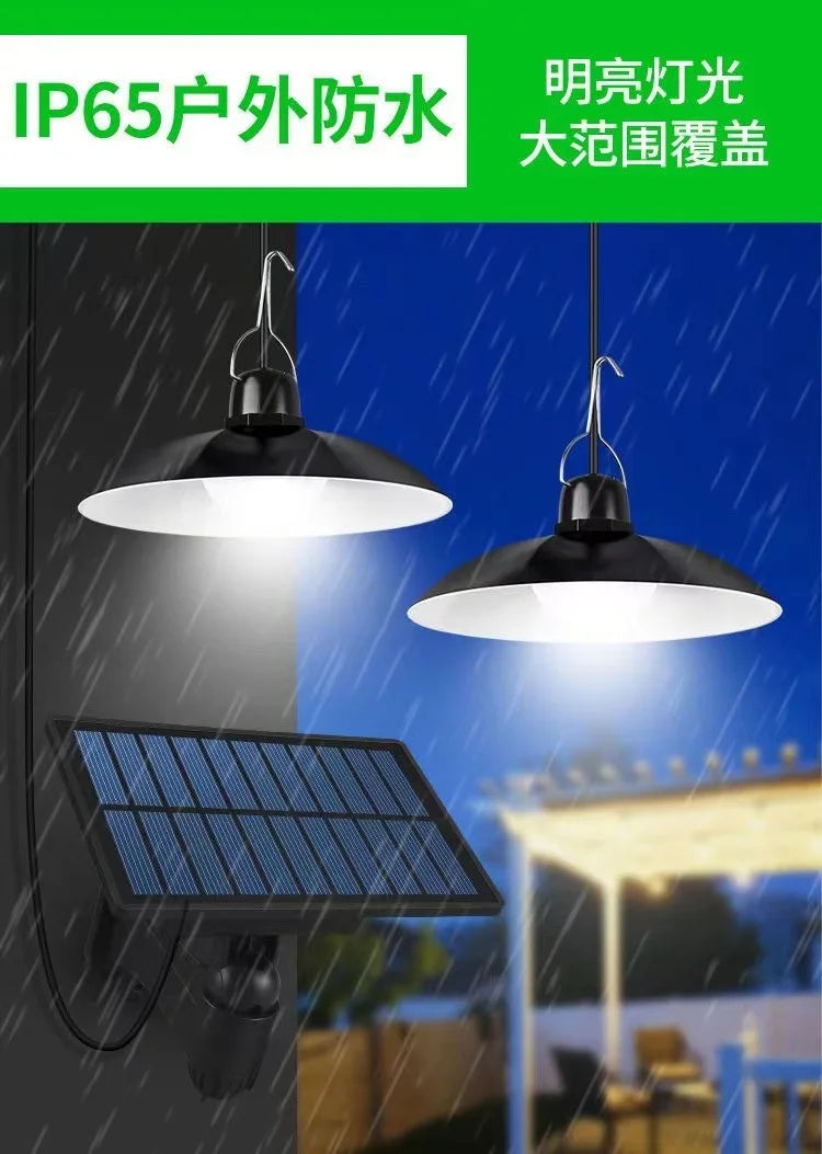 Auto-lighting Solar Pendant Light Led Solar Powered Lamp White/Warm light with Remote Control Chandelier Camping Outdoor Garden