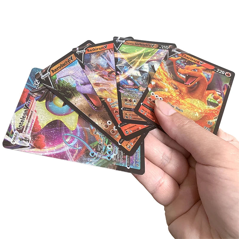 81Pcs Pokemon Francaise German Gold Cards Spanish English Foil Gold Rainbow Cards VMAX EX GX Card Vmax Gx Game Card Child Gifts