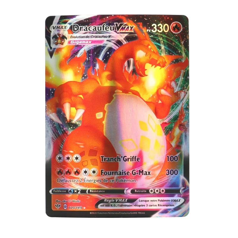 60-100Pcs French Pokemon cards MEGA Vmax Shiny trading Card Birthday gift for children