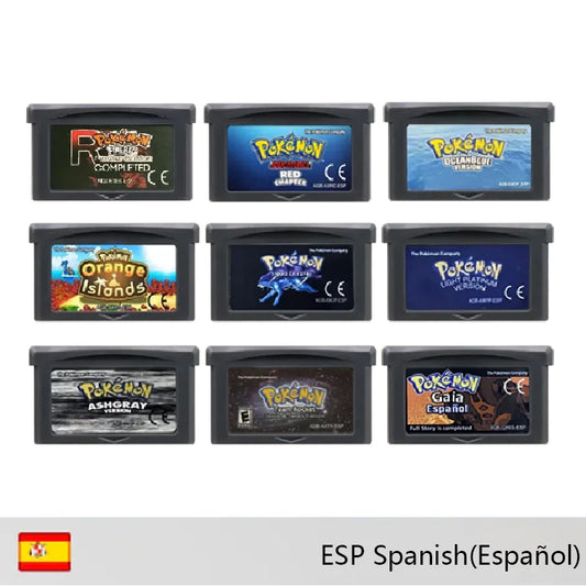 GBA 32 Bit Game Cartridge Video Game Console Card Pokemon AshGray Liquid Crystal Light Platinum Gaia FireRed Rocket ESP