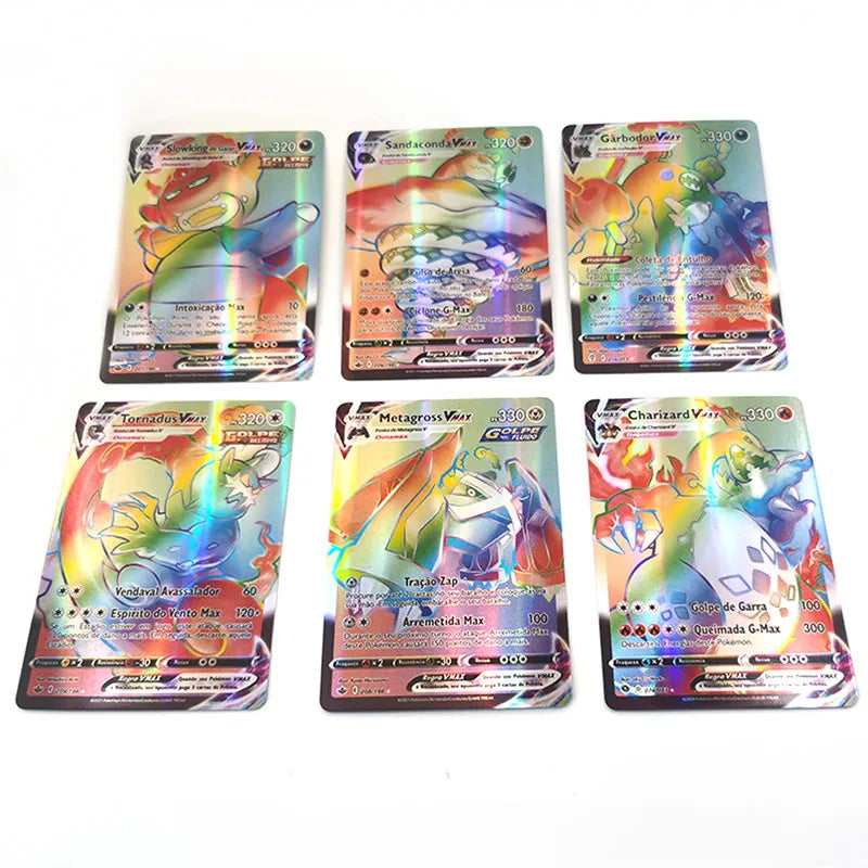 Pokemon Cards Portuguese 40-100pcs GX V Vmax Charizard  Pokemon Pikachu Carte Game Battle Carte Trading Shining Cards