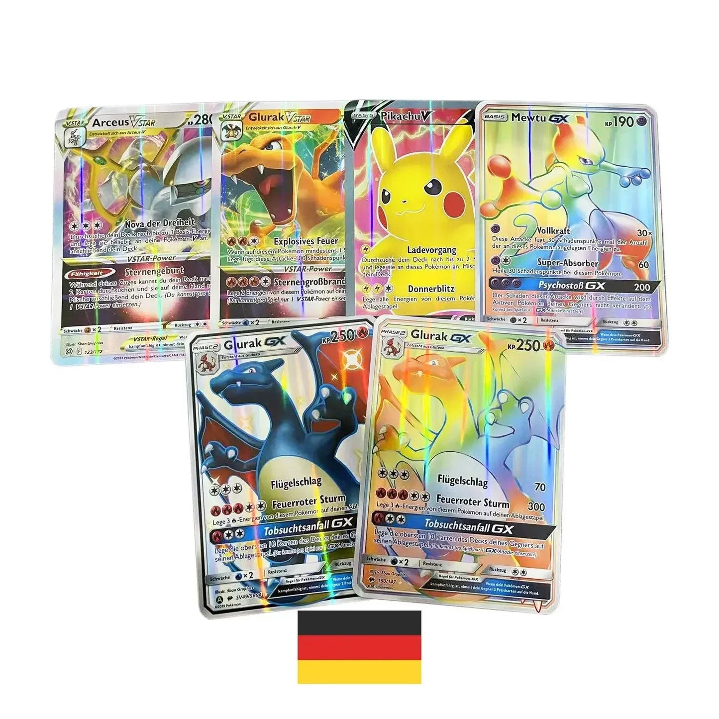 Pokemon 21*15cm Big Rainbow Cards Vstar Pack Oversized Jumbo Letters Spanish German French Vmax GX Arceus Charizard Rare Card