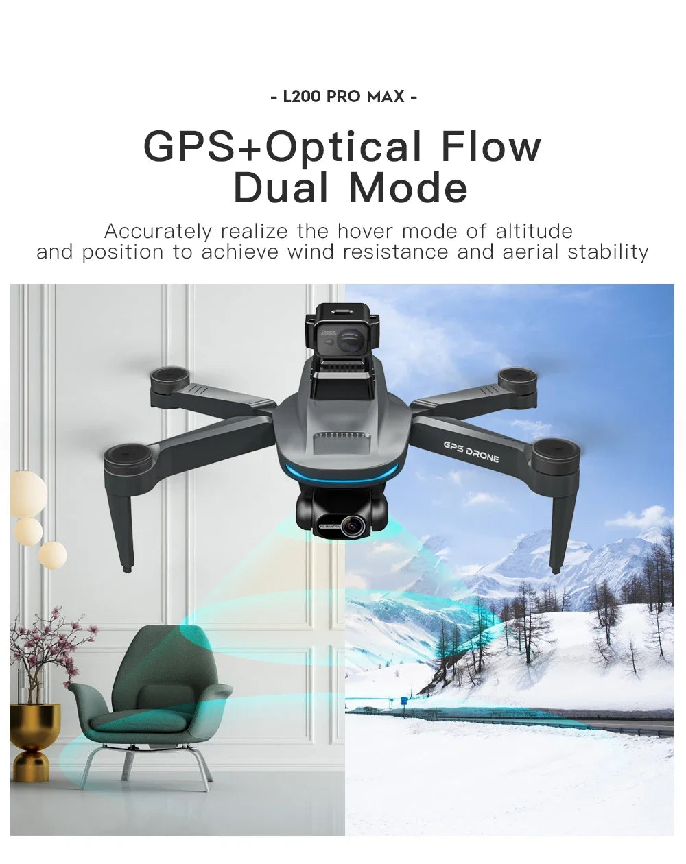 L200 PRO MAX Drone 4K 2-Axis PTZ HD Dual Camera 360° Laser Obstacle Avoidance Brushless Motor GPS 5G WIFI RC FPV Quadcopter Toys