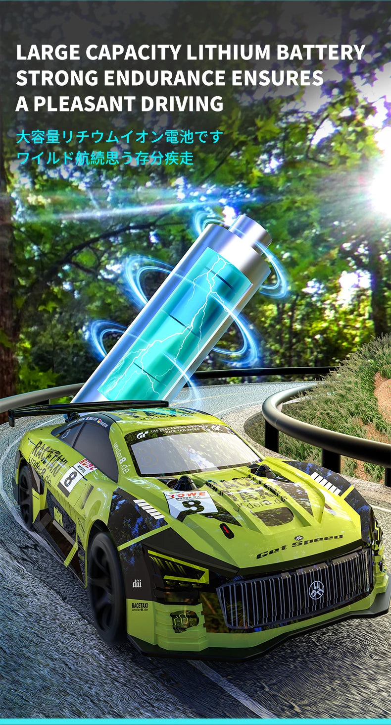 RC Car 4WD Drift Toy 2.4G Remote Control GTR With LED Light RC Drift Car Mini GTR Electric Racing Cars Toys Birthday Gift for Bo