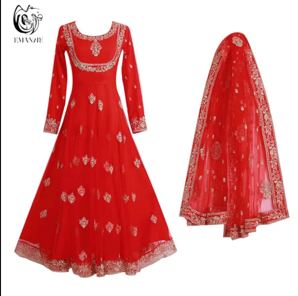 New  Arrival Woman Saree Embroidery Dress Female Coat Summer Clothing India Ethnic Girl Dancing Cloth