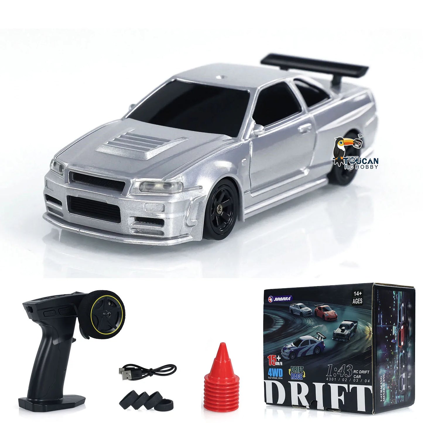 1/43 RC Speed Car RTR Four-wheel Drive Radio Control Racing Drifting Car Mini Toys 4WD High Speed Model for Boys Gifts