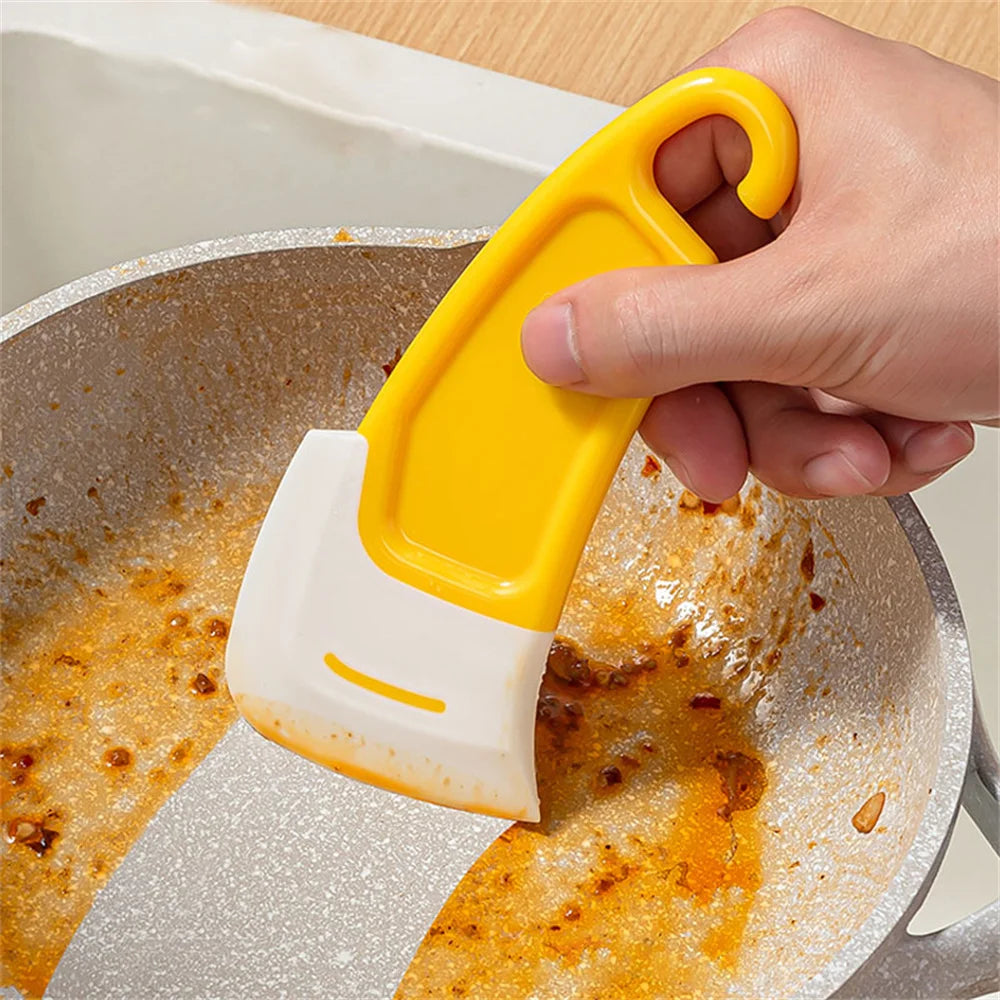 1Pcs Silicone Kitchen Scraper Cleaning Spatula For Food Residue Stains Pot Fry Pan Dish Oil Plate Clean Brush Baking Soft Blade