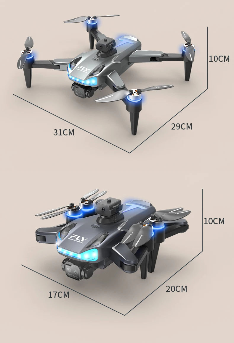 The New M12 RC Drone 8K Brushless Professional Edition Is Equipped With A Wide-angle Three Tracking Camera With 12 Color Lights