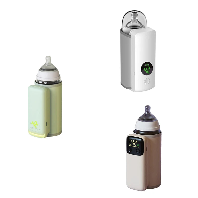 Bottle Heating Jacket 6Levels Adjustment Temperature Display Night Light Lighting Portable Baby Bottle Heater 6000Amh