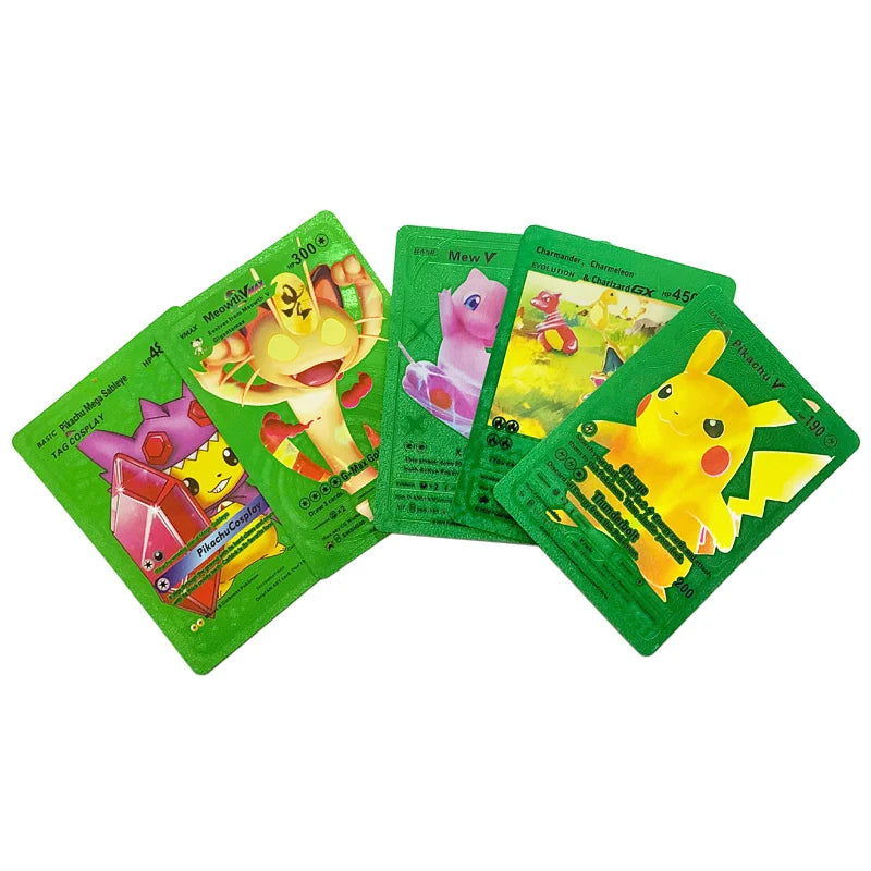 81Pcs Pokemon Francaise German Gold Cards Spanish English Foil Gold Rainbow Cards VMAX EX GX Card Vmax Gx Game Card Child Gifts