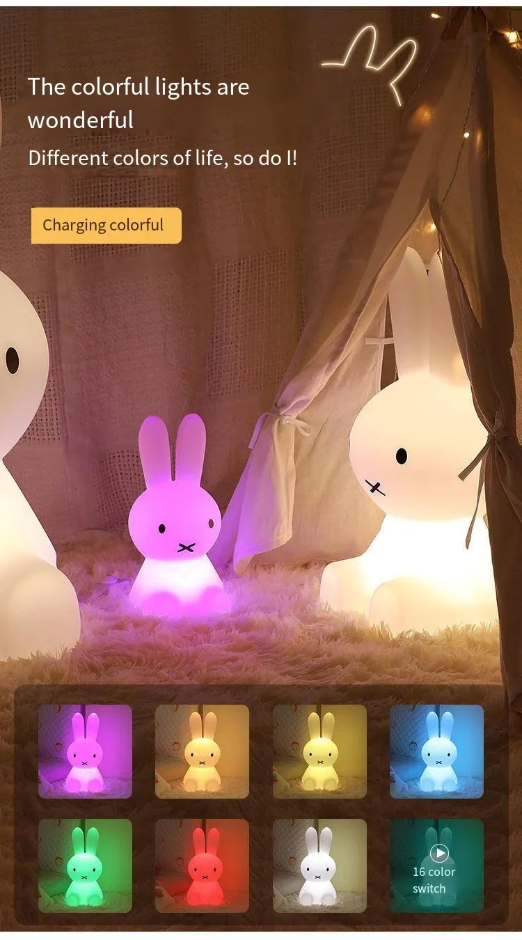 Rabbit  Mood Light LED Desk Lamp Cute Cartoon Children's Gift Bedroom Bedside Light Living Room Floor Light