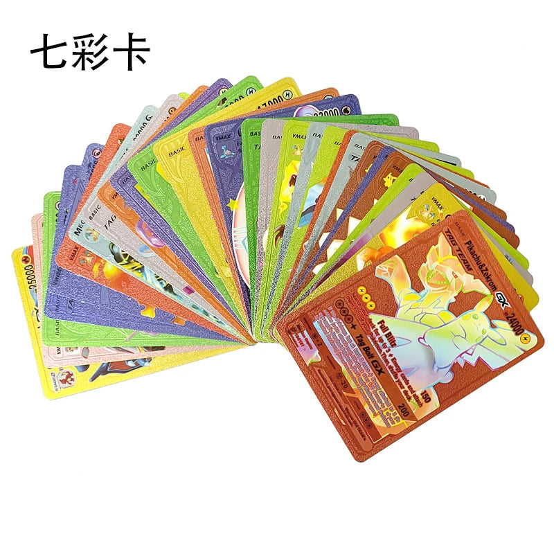 165Pcs Pokemon Gold Foil Card VSTAR VMAX EX GX Cards English French German Spanish Charizard Pikachu Arceus Colour Pokémon Cards