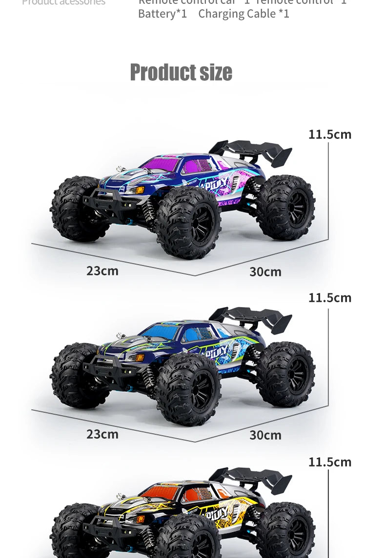 1:16 75KM/H or 50KM/H 4WD RC Car with LED Remote Control Cars High Speed Drift Monster Truck for Kids Vs Wltoys 144001 Toys