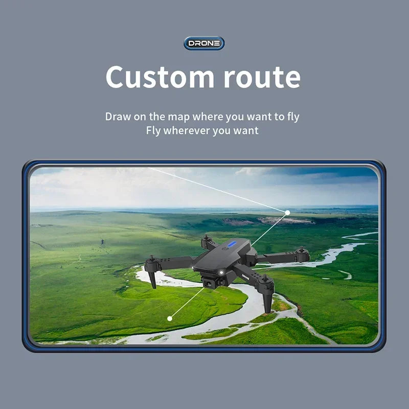 E88 Pro WIFI FPV Drone Wide Angle Dual HD 4K 1080P Camera Airplane Height Hold RC Foldable Quadcopter Helicopter Apron Toy Gift