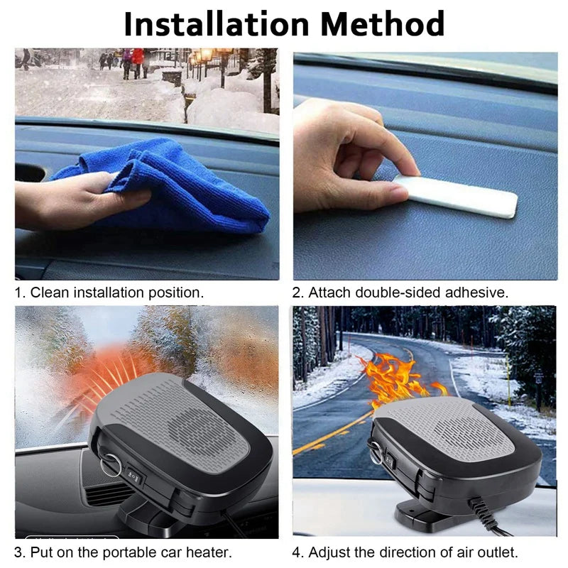 12V 150W Car Heater Portable Car Heater Fast Heating & Cooling Fan 2-In-1 Modes Windshield Defogger Car Heater Durable