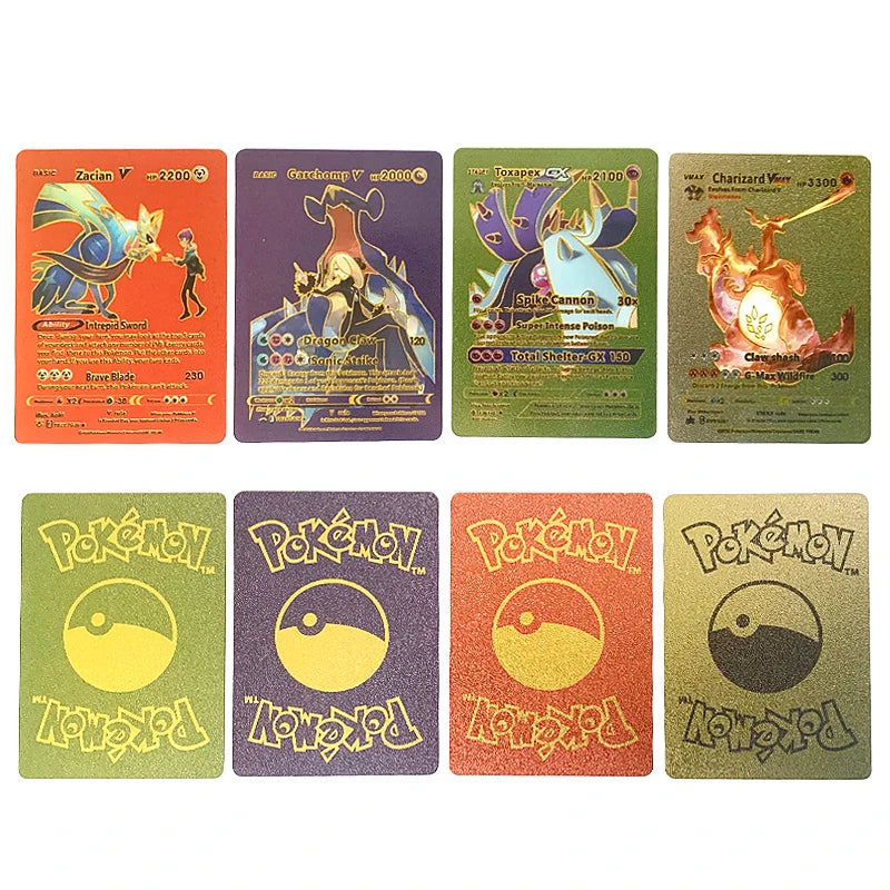 165Pcs Pokemon Gold Foil Card VSTAR VMAX EX GX Cards English French German Spanish Charizard Pikachu Arceus Colour Pokémon Cards