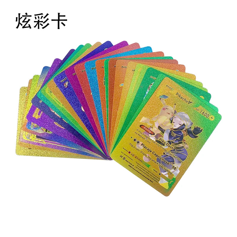 165Pcs Pokemon Gold Foil Card VSTAR VMAX EX GX Cards English French German Spanish Charizard Pikachu Arceus Colour Pokémon Cards