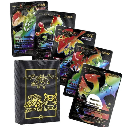 Pokemon Charizard Pikachu German Rose Gold French Colorful Italian Sliver Black Carte Rainbow Collection Card Spanish Letters