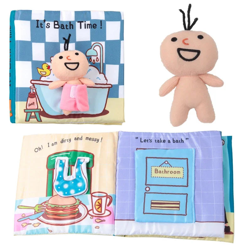 Baby Puzzle Fabric Books Parent-Child Interaction Early Learning Cloth Book 0-12 Months Ring Paper Develop Cognize Reading Toys